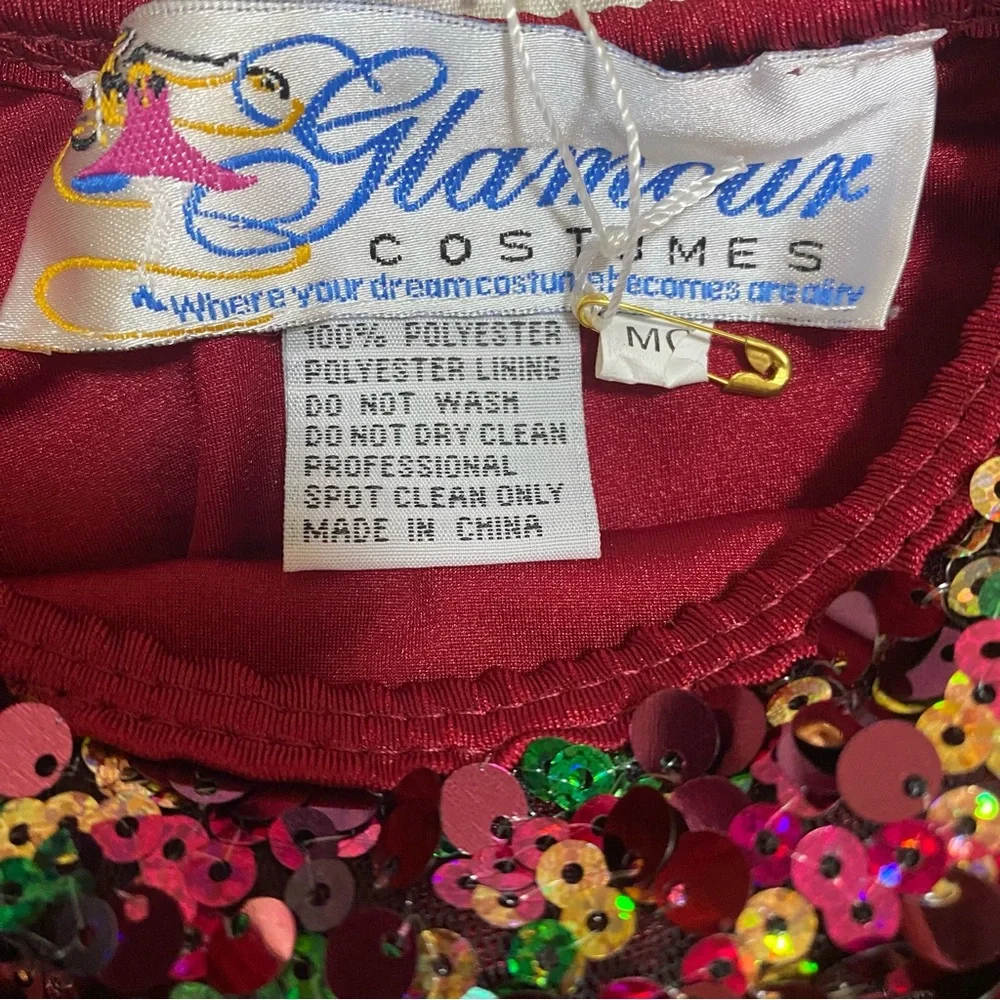 NEW Glamour Costumes Girls Medium Pageant Sequin Dance Dress Style Ruffled Skirt